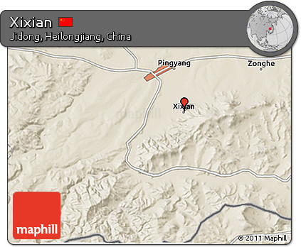 Shaded Relief 3D Map of Xixian