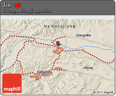 Shaded Relief 3D Map of Jixi