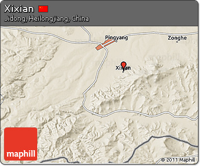 Shaded Relief 3D Map of Xixian