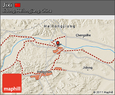 Shaded Relief 3D Map of Jixi