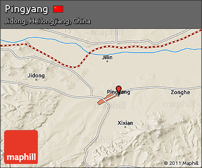 Shaded Relief 3D Map of Pingyang