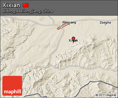Shaded Relief 3D Map of Xixian