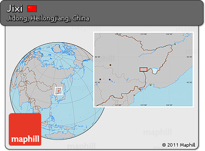 Gray Location Map of Jixi