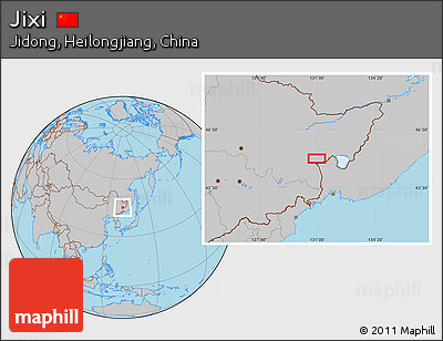 Gray Location Map of Jixi