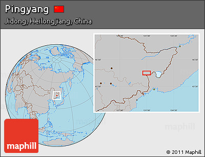 Gray Location Map of Pingyang