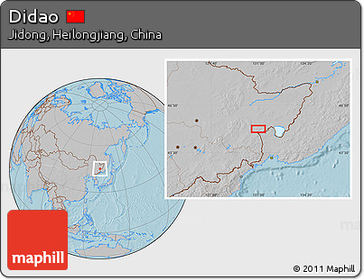 Gray Location Map of Didao, hill shading