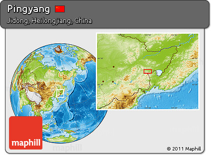 Physical Location Map of Pingyang