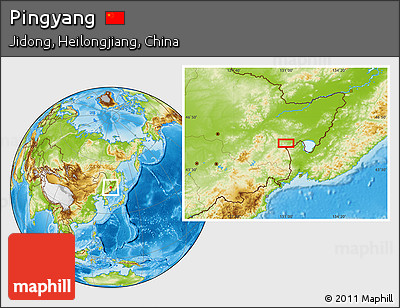 Physical Location Map of Pingyang