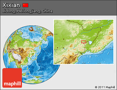 Physical Location Map of Xixian
