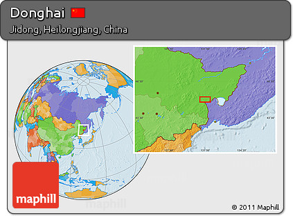 Political Location Map of Donghai