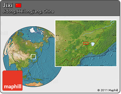 Satellite Location Map of Jixi