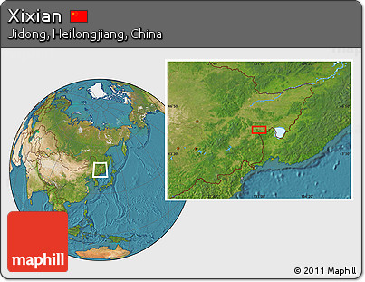 Satellite Location Map of Xixian