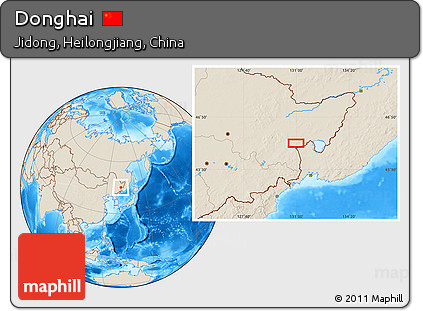 Shaded Relief Location Map of Donghai