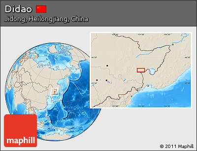 Shaded Relief Location Map of Didao