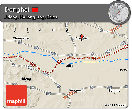 Shaded Relief Map of Donghai