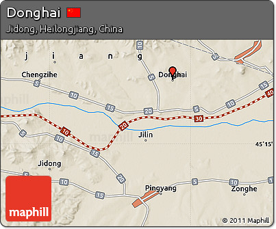 Shaded Relief Map of Donghai