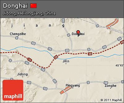 Shaded Relief Map of Donghai
