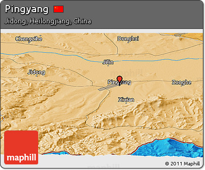 Political Panoramic Map of Pingyang