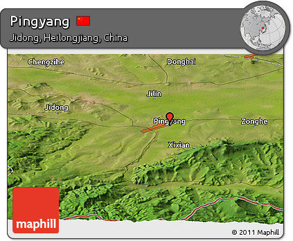 Satellite Panoramic Map of Pingyang