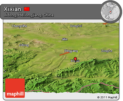 Satellite Panoramic Map of Xixian