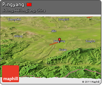 Satellite Panoramic Map of Pingyang