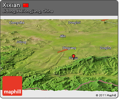 Satellite Panoramic Map of Xixian