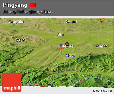 Satellite Panoramic Map of Pingyang