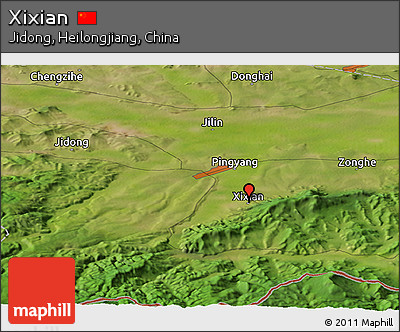 Satellite Panoramic Map of Xixian