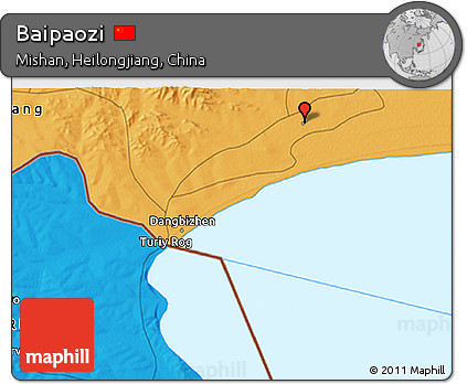 Political 3D Map of Baipaozi