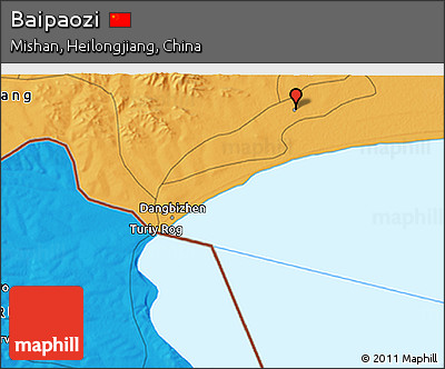 Political 3D Map of Baipaozi