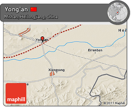 Shaded Relief 3D Map of Yong'an