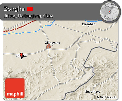 Shaded Relief 3D Map of Zonghe