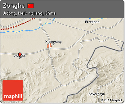 Shaded Relief 3D Map of Zonghe
