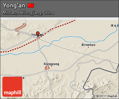 Shaded Relief 3D Map of Yong'an