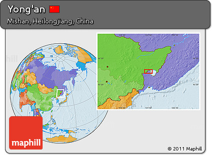 Political Location Map of Yong'an