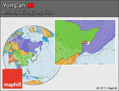 Political Location Map of Yong'an