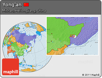 Political Location Map of Yong'an
