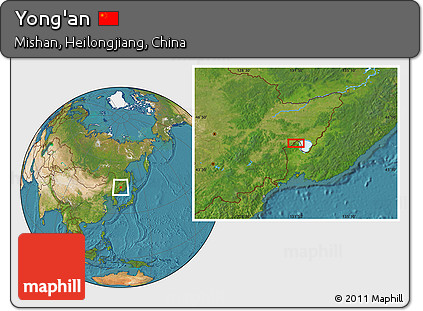Satellite Location Map of Yong'an