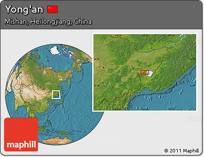 Satellite Location Map of Yong'an