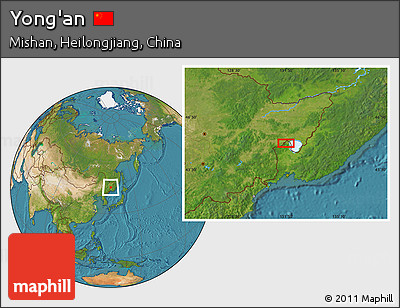 Satellite Location Map of Yong'an