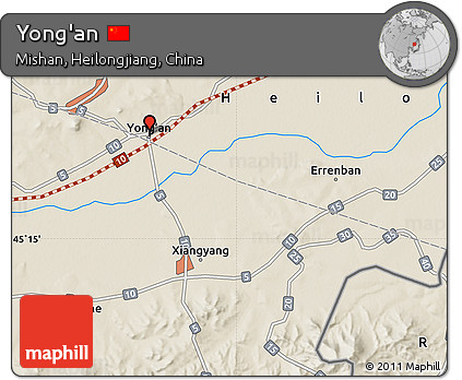 Shaded Relief Map of Yong'an
