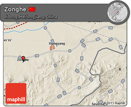 Shaded Relief Map of Zonghe