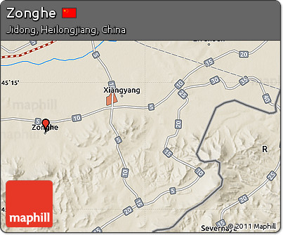 Shaded Relief Map of Zonghe