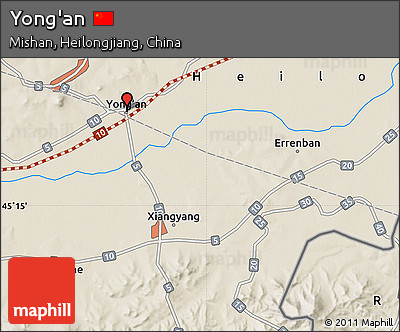 Shaded Relief Map of Yong'an