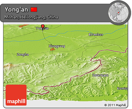 Physical Panoramic Map of Yong'an