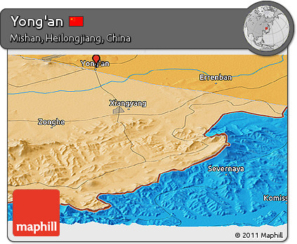 Political Panoramic Map of Yong'an