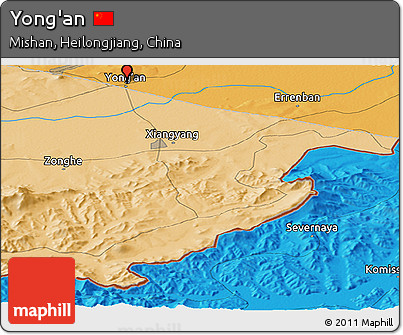 Political Panoramic Map of Yong'an