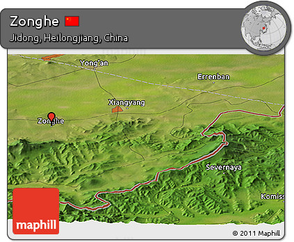Satellite Panoramic Map of Zonghe