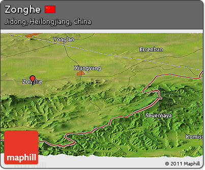 Satellite Panoramic Map of Zonghe