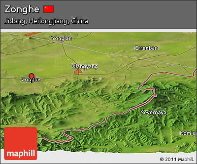 Satellite Panoramic Map of Zonghe